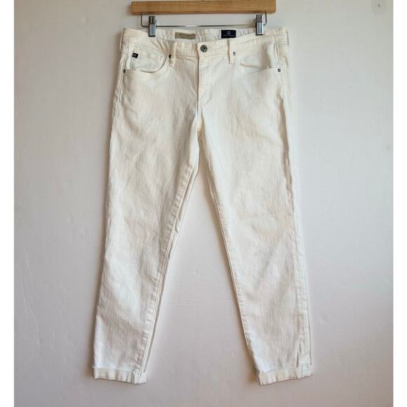 AG The Stilt Roll Up Skinny Jeans White Denim Womens 30 Mid Rise Stretch Classic - Picture 1 of 14